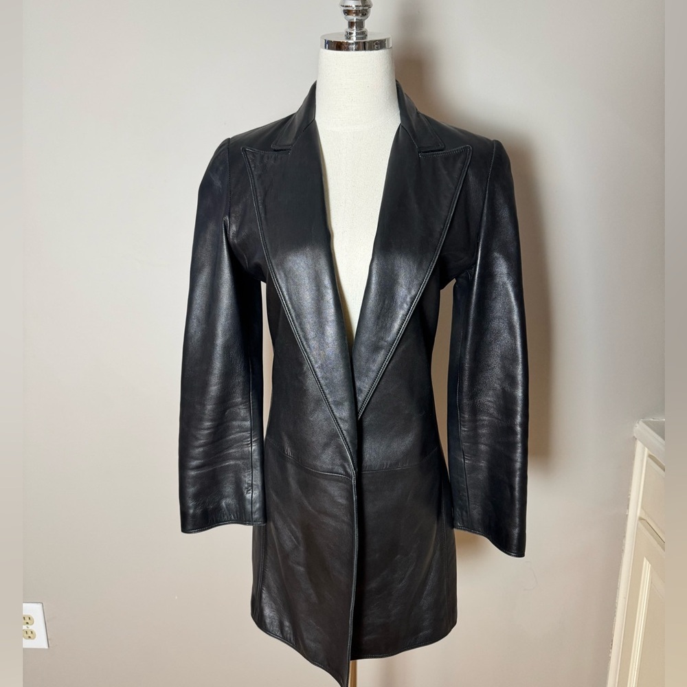 Vintage Gianni Versace black lambskin leather blazer jacket, fw 1997 - RARE! - Picture 3 of 13